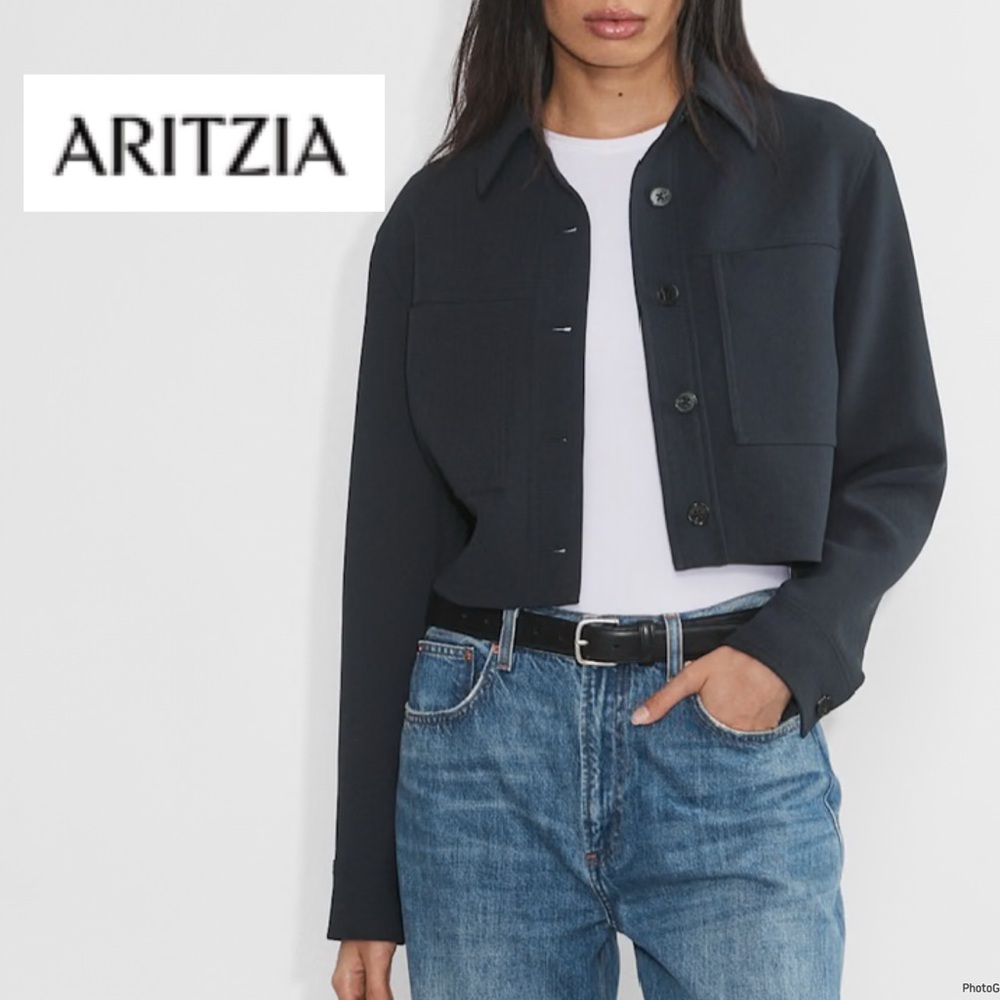 Wilfred Little Cropped Jacket- Crepette Black
